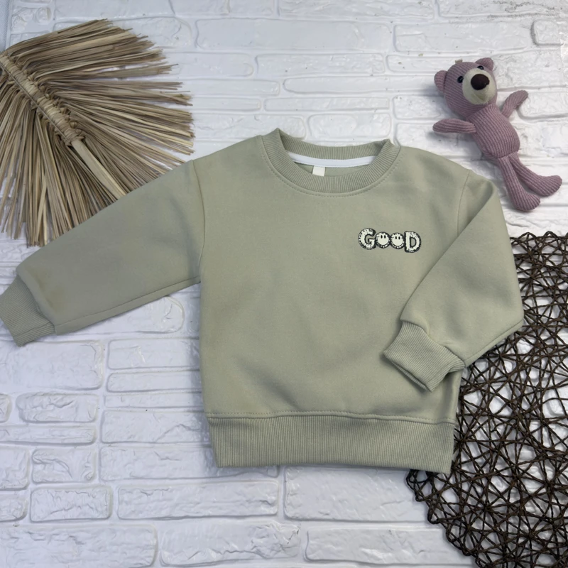 بلوز آستین بلند پسرانه طرح GOOD