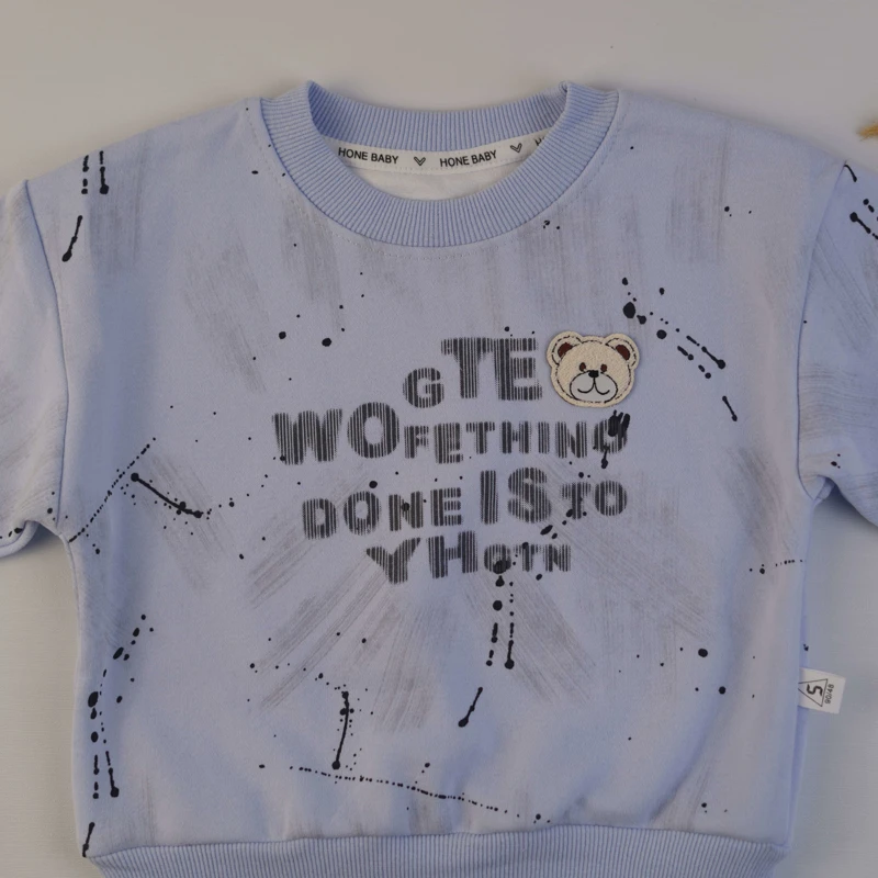 بلوز پسرانه آبی آب رنگی