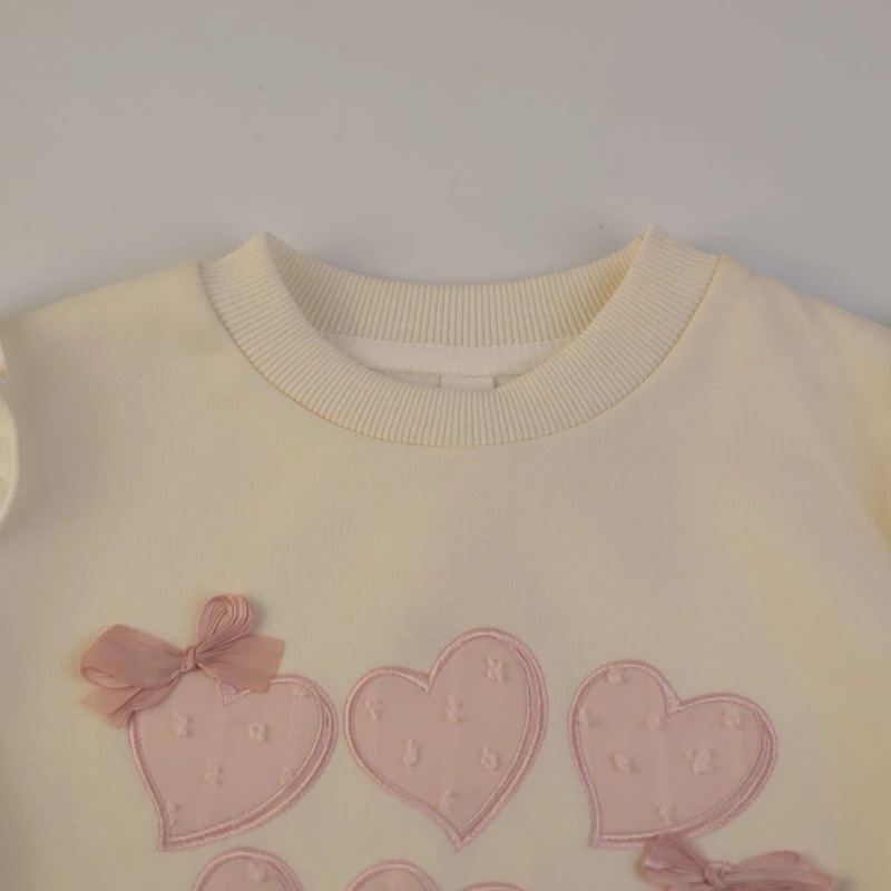 بلوز دخترانه بچگانه طرح قلب صورتی