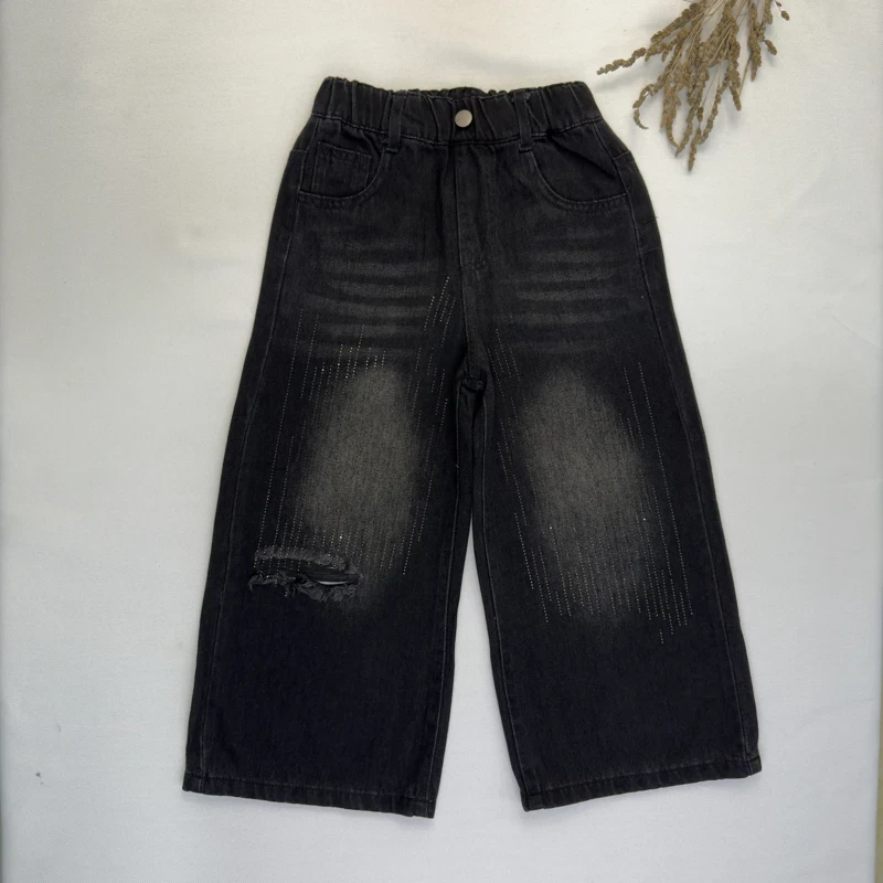 شلوار جین بگ جلو نگین