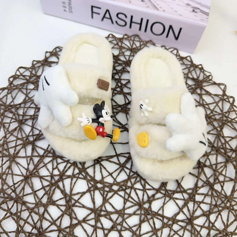 دمپایی تمام خز میکی