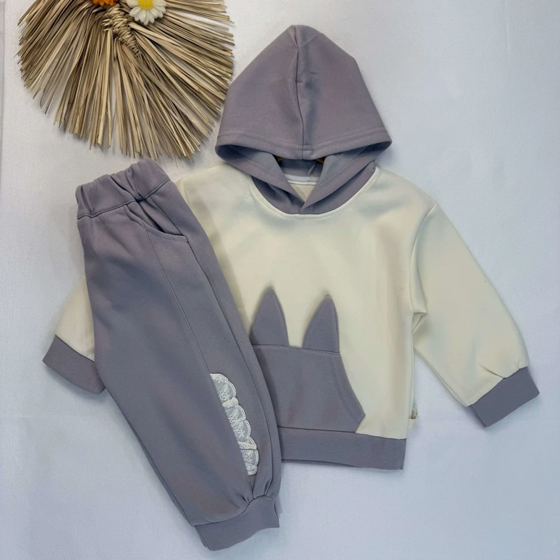 هودی شلوار دخترانه جلو جیب دار