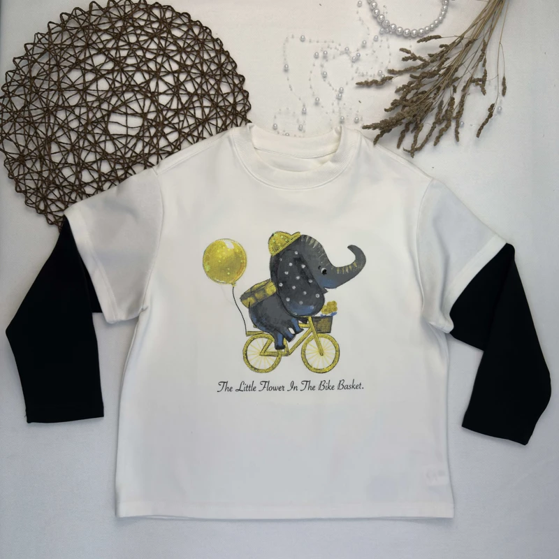 بلوز دخترانه فیل دوچرخه سوار