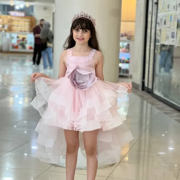 پیراهن مجلسی دخترانه صورتی