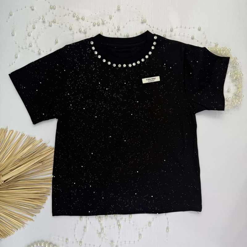 تیشرت اکلیلی یقه نگین