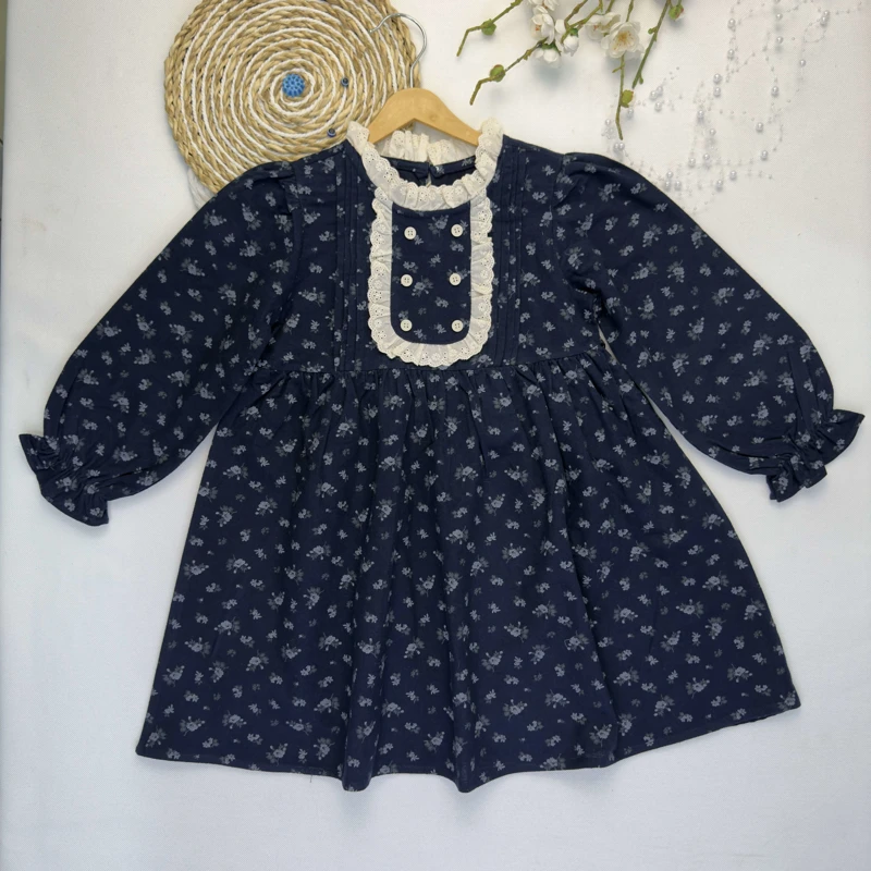 پیراهن گلدار یقه 6دکمه