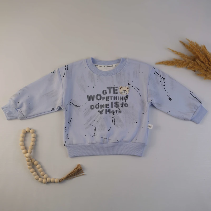 بلوز پسرانه آبی آب رنگی