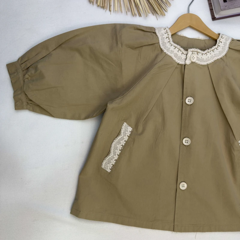 بالاپوش کتان یقه نواردوزی