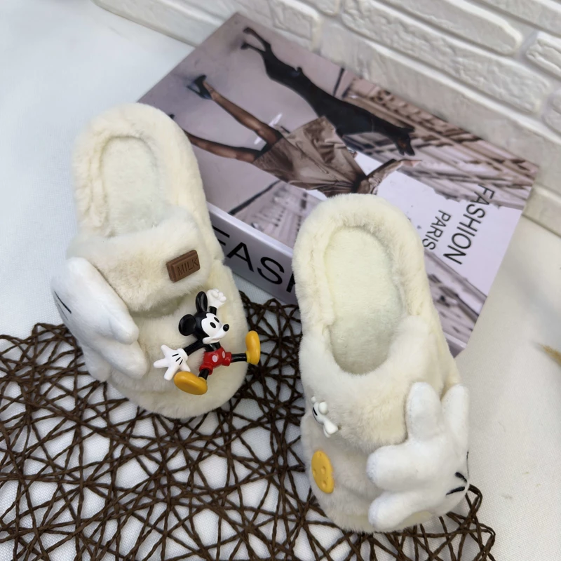 دمپایی تمام خز میکی