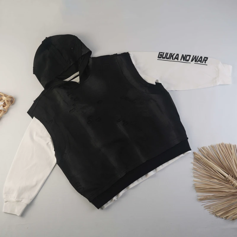 هودی دو تکه مردانه مدل GIJUKA NO WAR رنگ مشکی سفید