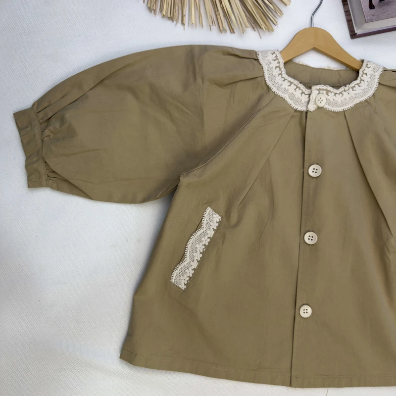 بالاپوش کتان یقه نواردوزی