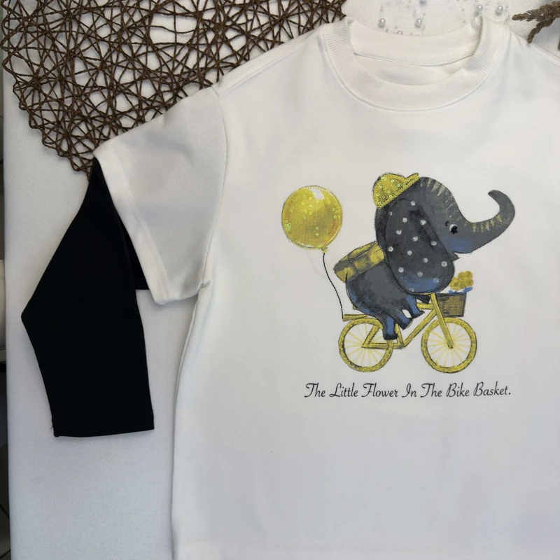 بلوز دخترانه فیل دوچرخه سوار