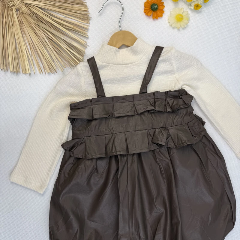 ست بلوز و سارافن قهوه ای