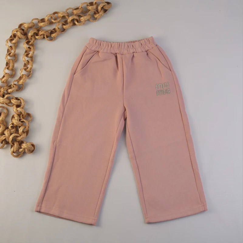 شلوار دخترانه MIU MIU رنگ صورتی با کمر کشی