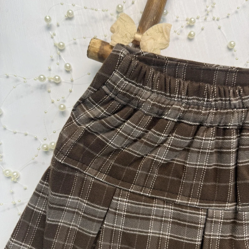 دامن چهارخونه دو پاپیون