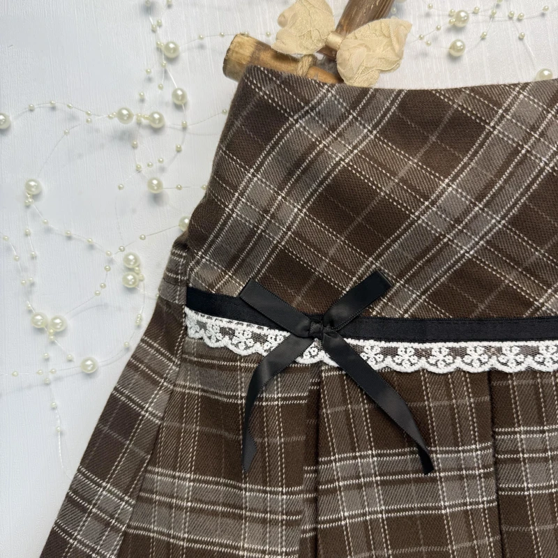 دامن چهارخونه دو پاپیون