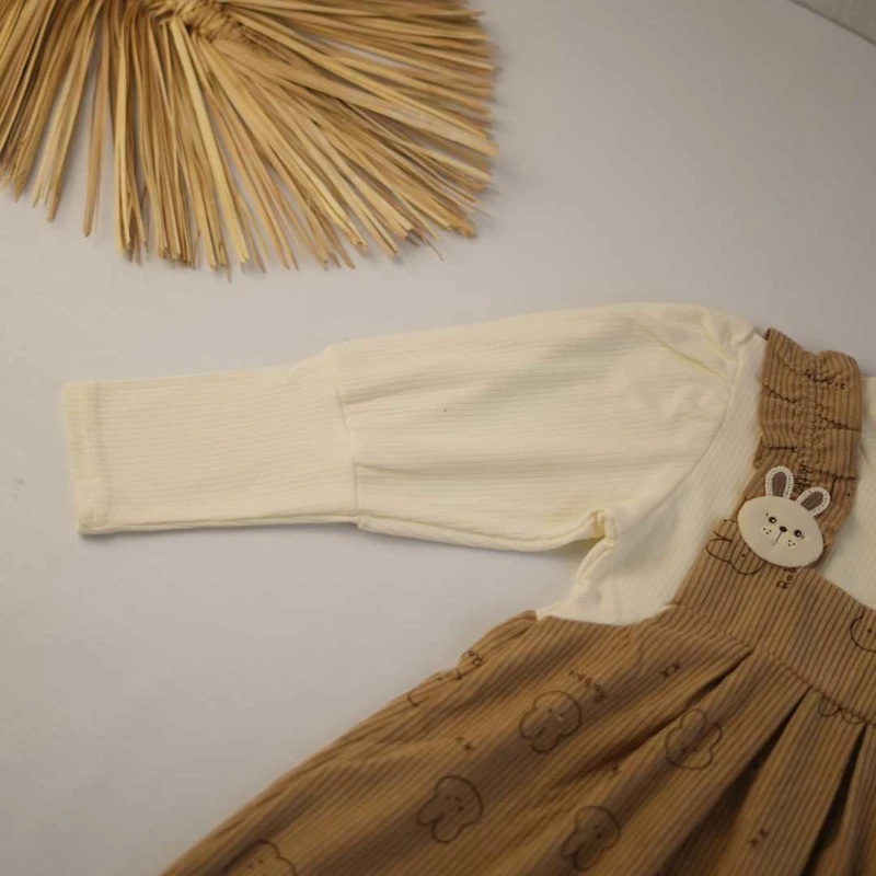 سارافون کبریتی نسکافه‌ای دخترانه با اپلیکه خرگوش