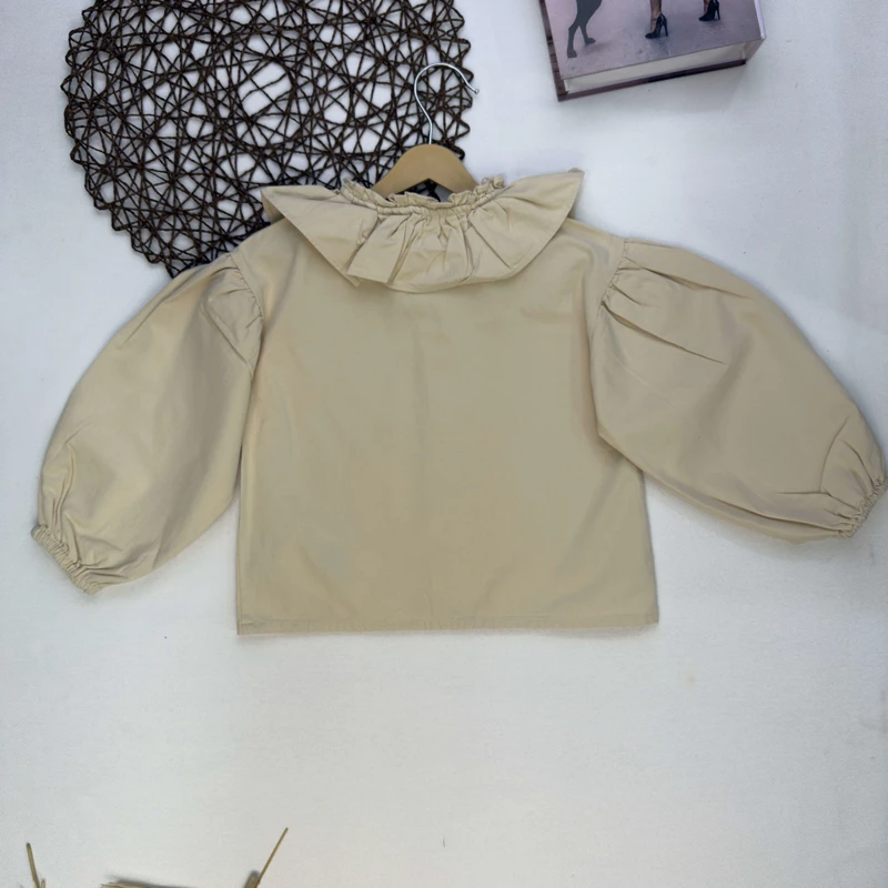 بالاپوش کتان یقه چین دار