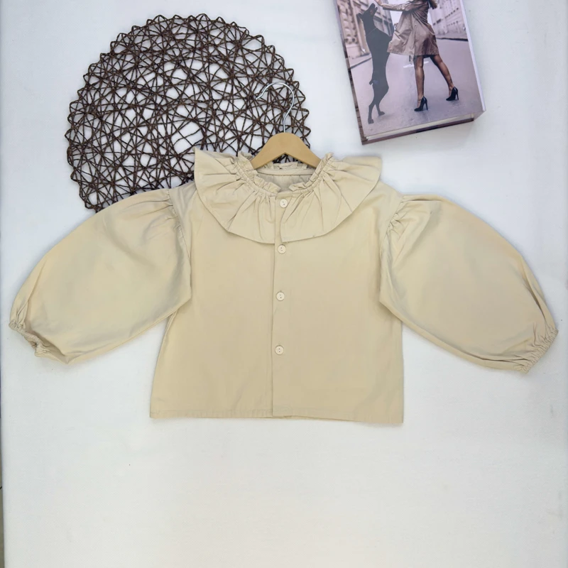 بالاپوش کتان یقه چین دار