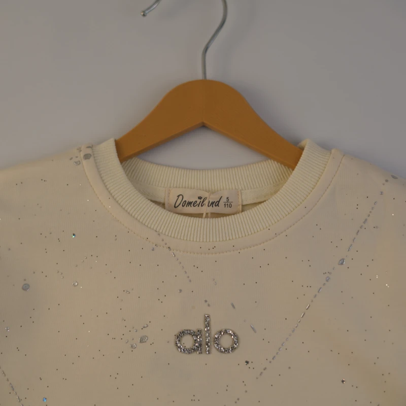 بلوز اسپرت دخترانه کرم شاین‌دار