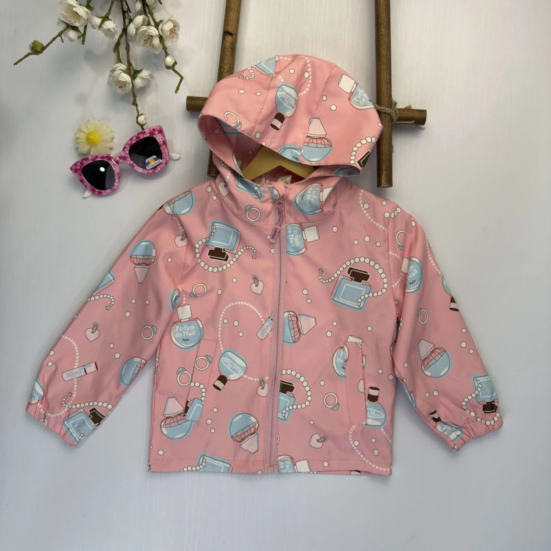 سویشرت کلاه‌دار دخترانه صورتی با طرح عطر