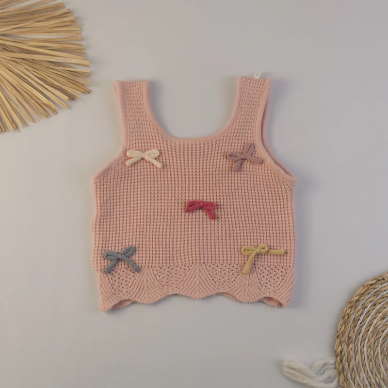 ست دو تکه دخترانه با جلیقه بافت