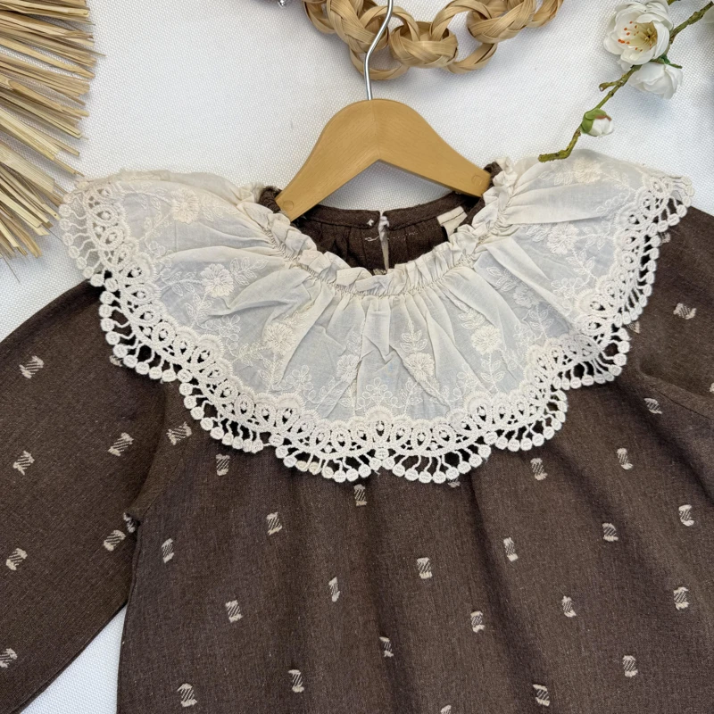 شومیز دخترانه یقه خامه دوزی