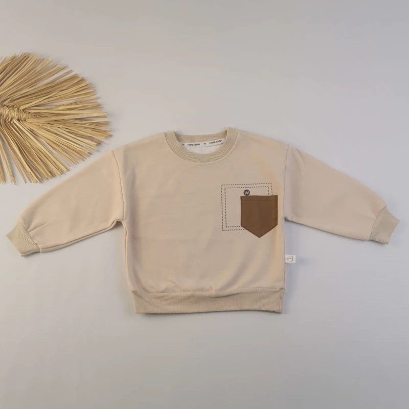 بلوز بچگانه کرم با جیب