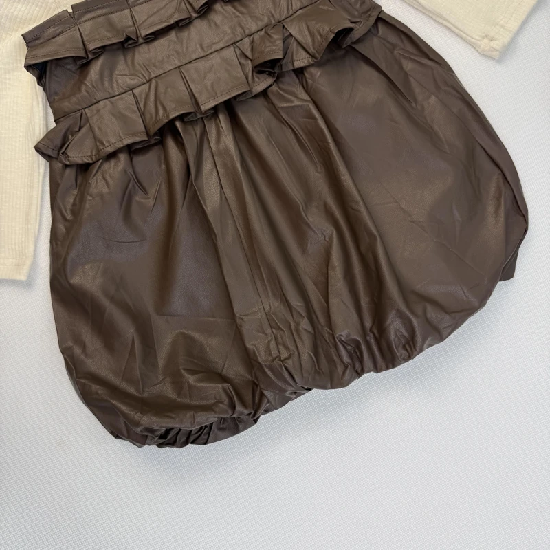 ست بلوز و سارافن قهوه ای