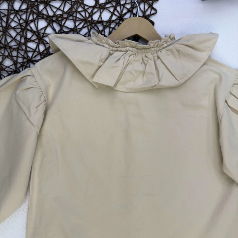 بالاپوش کتان یقه چین دار