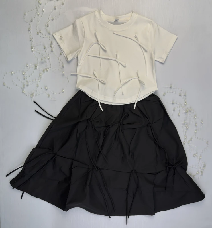 ست تیشرت و دامن پرپاپیون