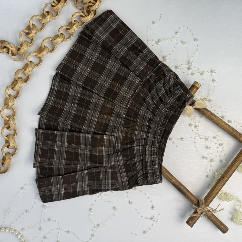 دامن چهارخونه دو پاپیون