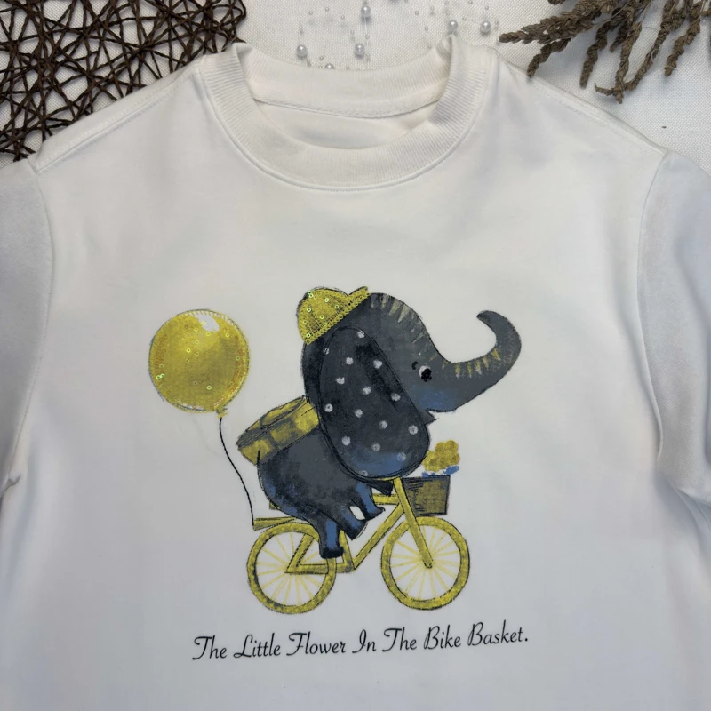 بلوز دخترانه فیل دوچرخه سوار