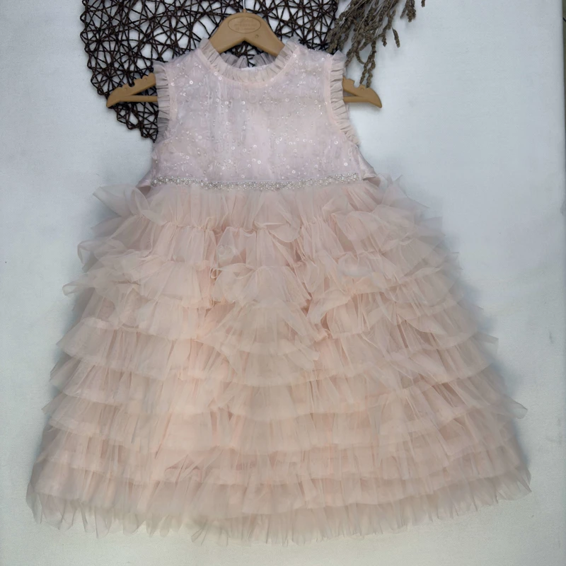 پیراهن دخترانه پایین چین9590