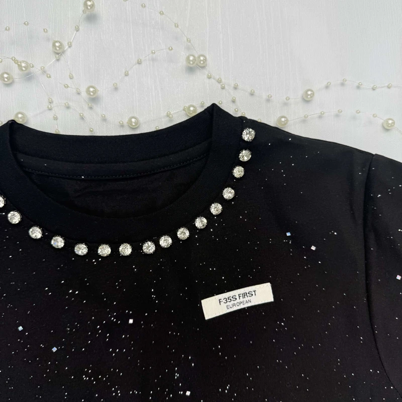 تیشرت اکلیلی یقه نگین دار